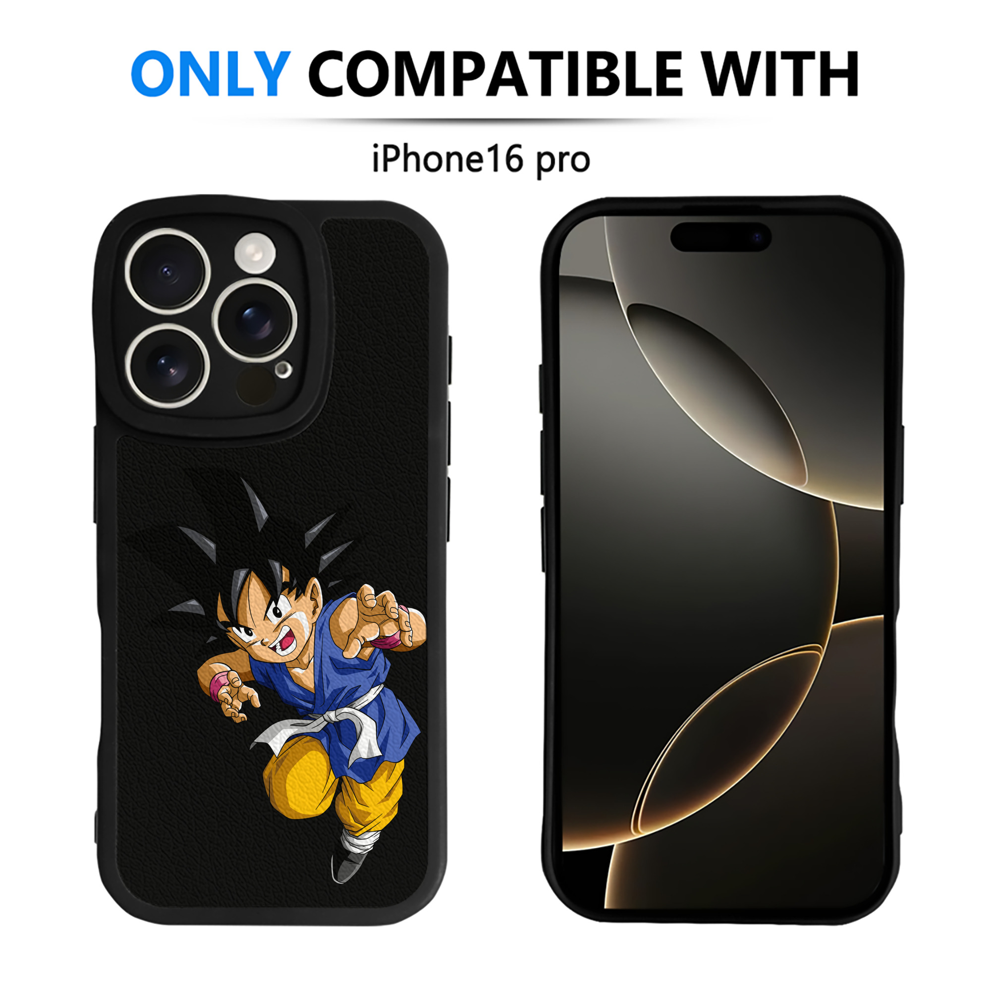 （画像用） ドラゴンボール 孫悟空（そん ごくう）Son Goku カカロット DRAGON BALL Kakarotto 【iPhone 16シリーズ対応】シリコンスマホケース（レザー調） 材質：シリコン